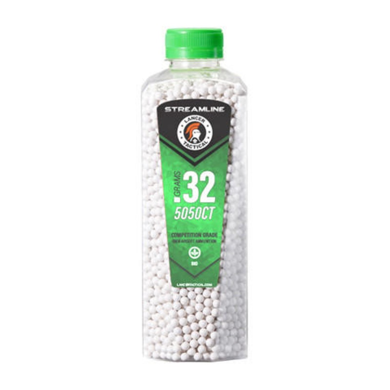 Lancer Tactical 5050 Round 0.32g Streamline Airsoft Bio BBs, White