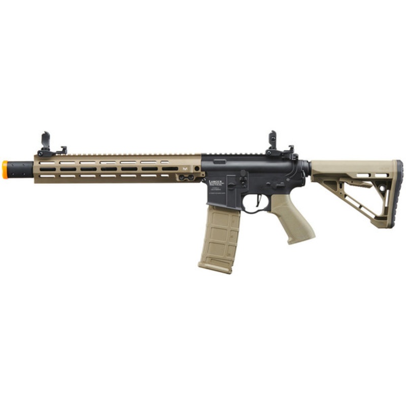 Lancer Tactical Blazer 13 M-LOK Proline Series M4 Airsoft Rifle with Delta Stock & Mock Suppressor, Two-Tone