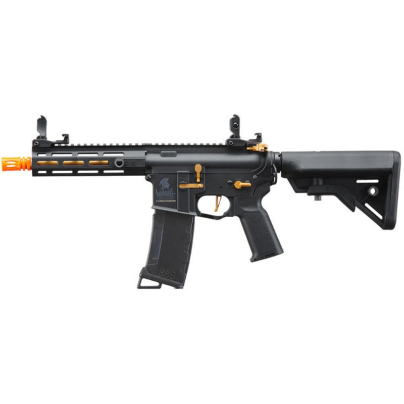 Lancer Tactical Gen 3 Hellion 7 M-LOK Airsoft AEG Rifle w/ Crane Stock, Black/Gold
