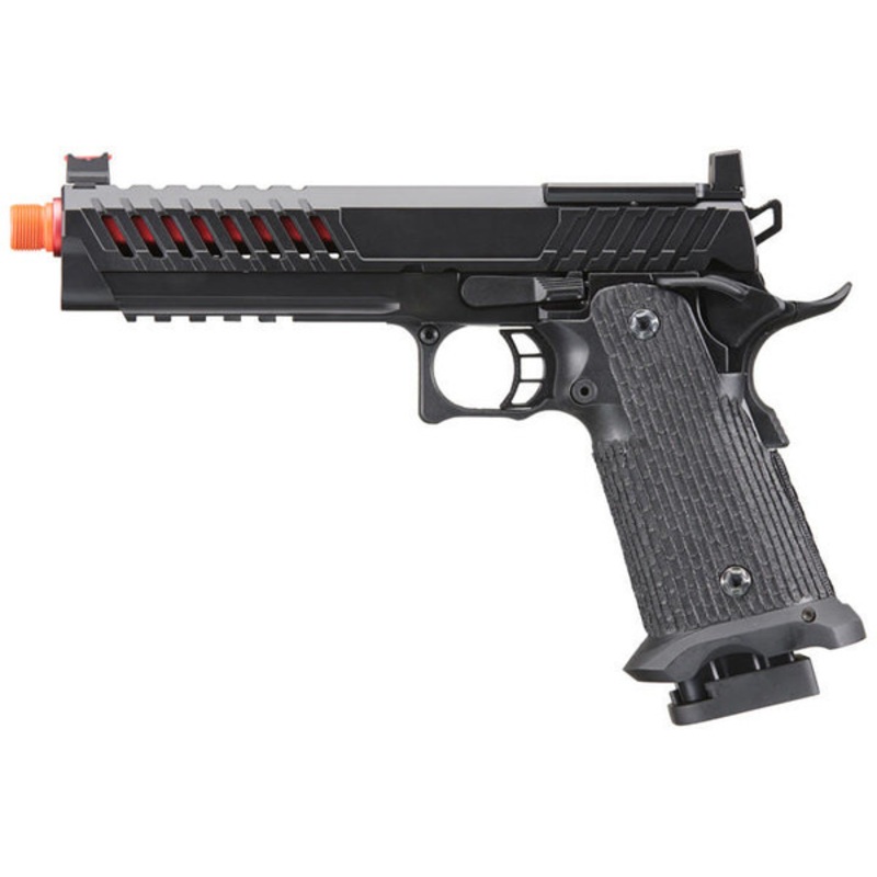 Lancer Tactical Knightshade Hi-Capa Gas Blowback Airsoft Pistol, Black/Red