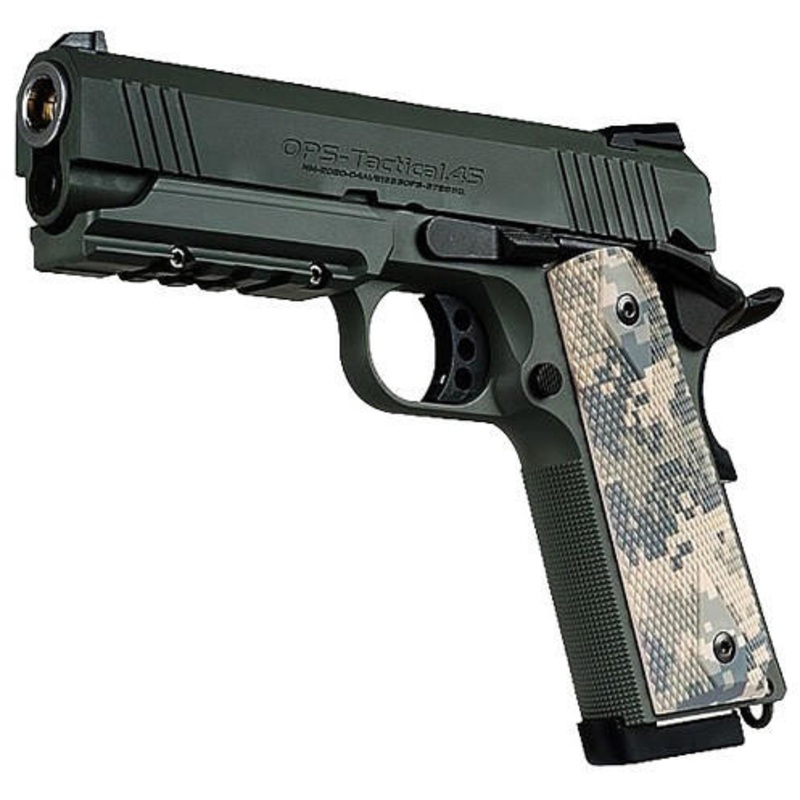 Tokyo Marui 4.3 Foliage Warrior 1911 GBB Airsoft Pistol, Foliage Green