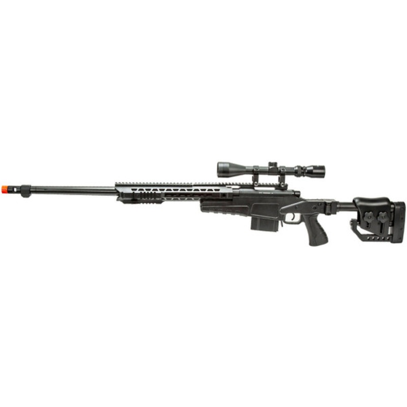 WellFire MB4419-2 Bolt Action Airsoft Sniper Rifle w/ Scope, Black