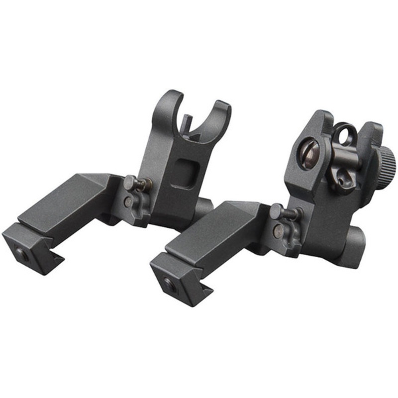 Aim Sports AR Low Profile 45 Degree Flip-Up Sight Set, Black