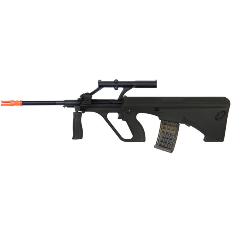 Army Armament Polymer AUG AEG Airsoft Rifle w/ Scope, Black