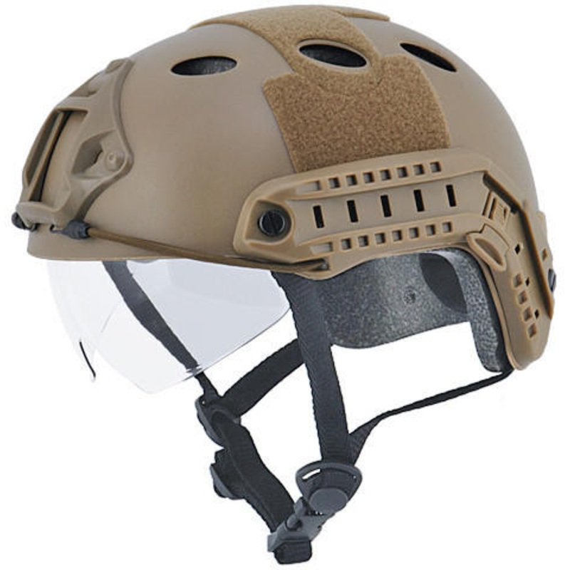 Emersongear Helmet PJ Type Basic Version w/ Visor, Dark Earth