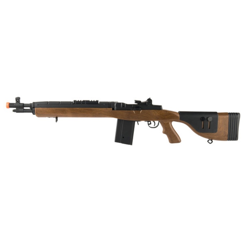 Lancer Tactical DMR Stock 38 M14 Socom Airsoft AEG, Faux Wood