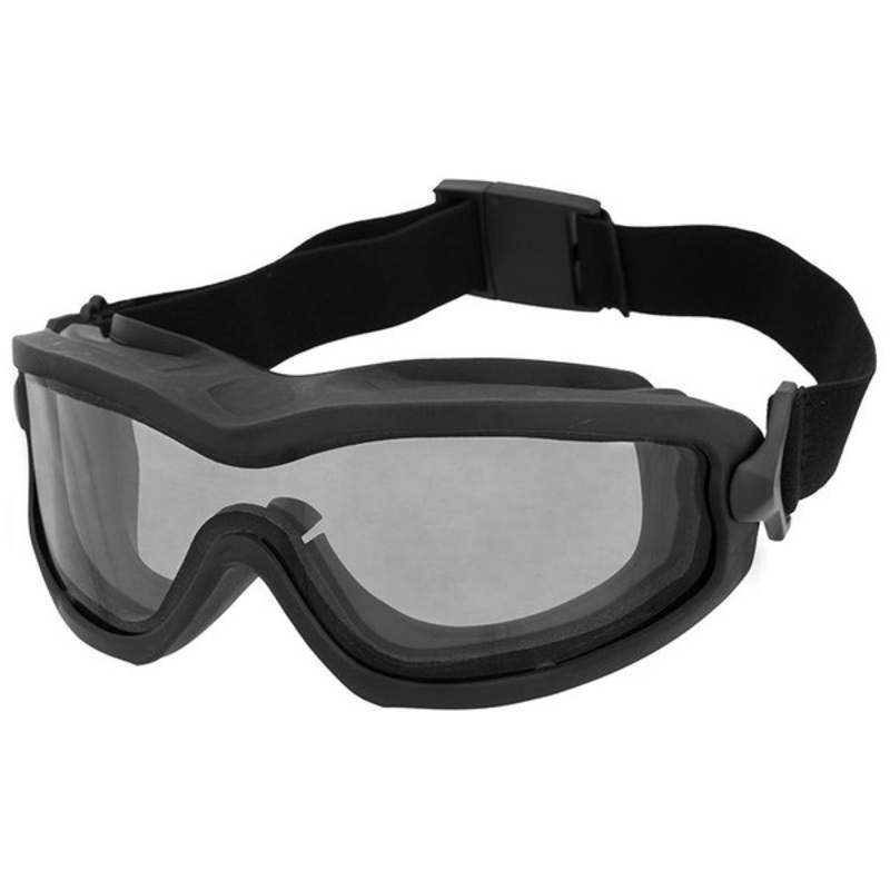 Lancer Tactical Double Layer Airsoft Goggles, Smoke Lens, Black