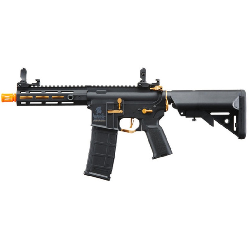 Lancer Tactical Gen 2 Hellion M-LOK 7 Airsoft M4 AEG Rifle Core Series, Black/Gold