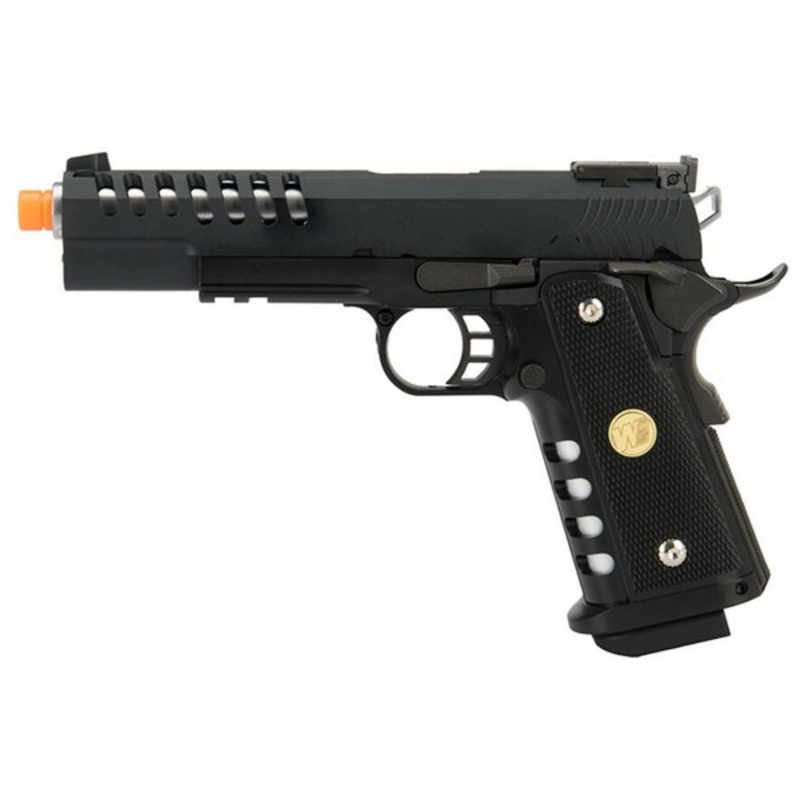 WE Tech 1911 5.1 Hi-Capa Hyper Speed Skeletor Gas Blowback Airsoft Pistol, Black
