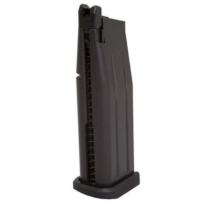WE Tech 25rd 3.8 / 4.3 Hi-Capa Gas Blowback Pistol Magazine, Black