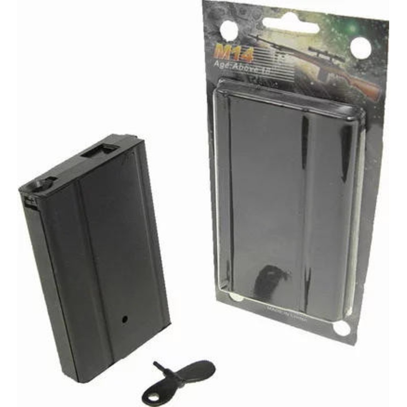 AGM M14 Metal 300 Rounds Hi-Cap Magazine, Black