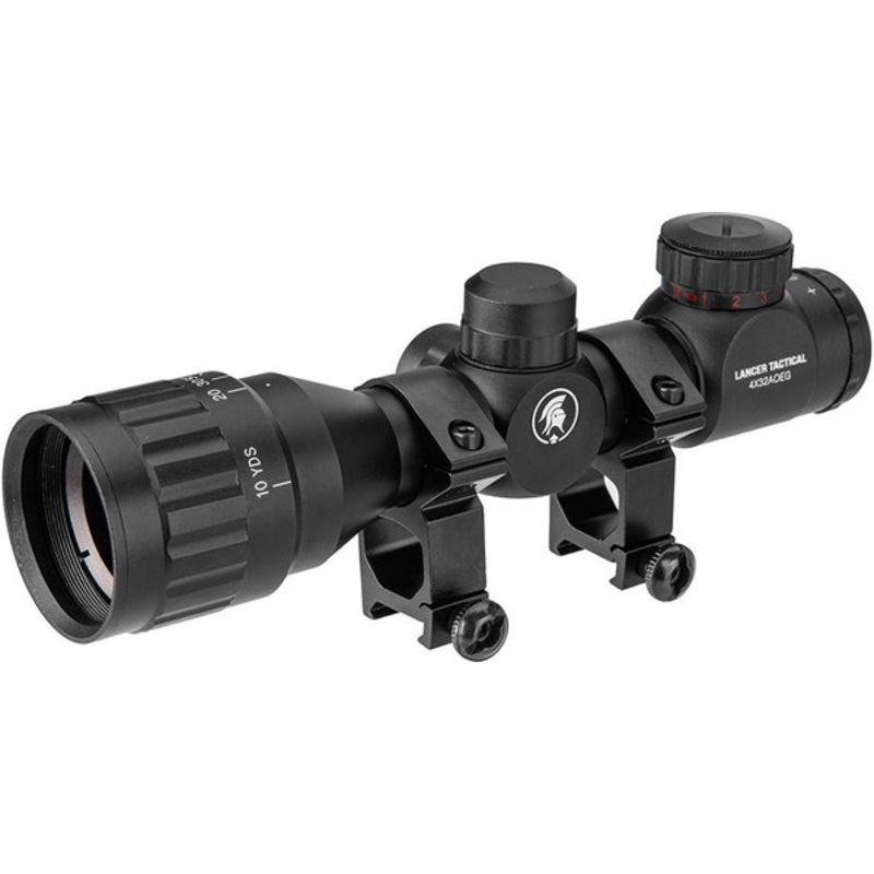 Lancer Tactical 4X32 AOEG Scope, Black
