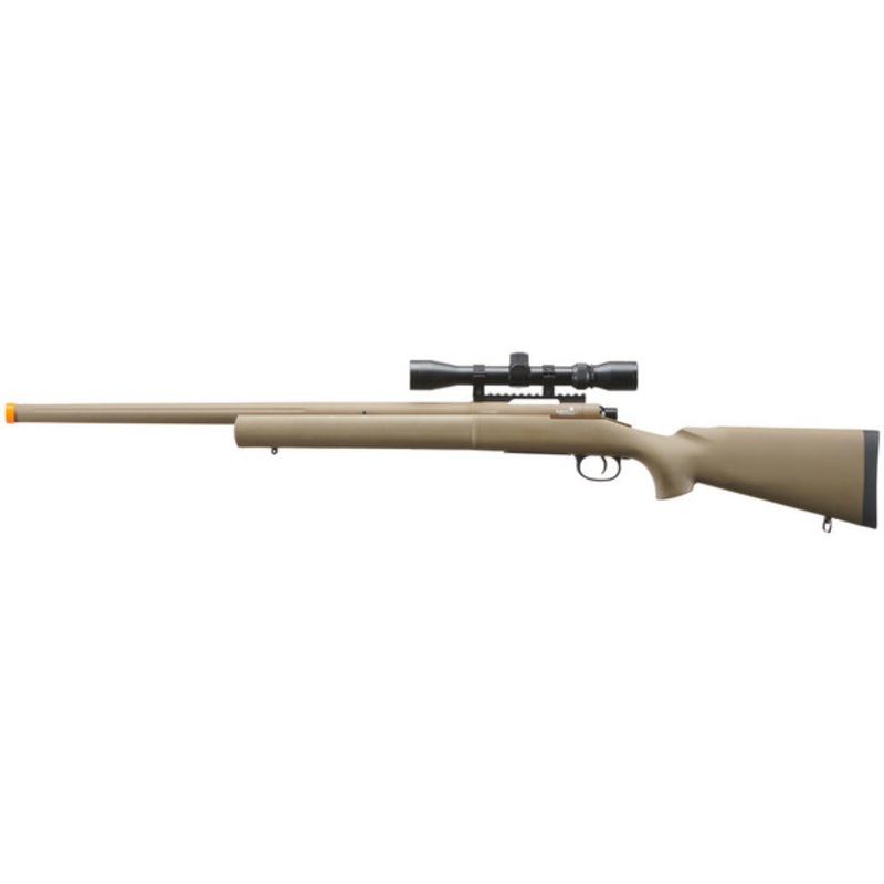 Lancer Tactical M24 Bolt Action Airsoft Sniper Rifle w/ Scope, Dark Earth