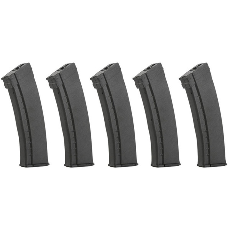 Arcturus AK74 Bakelite 550 Round Hi-Capacity Airsoft EMM Magazine 5 Pack, Black