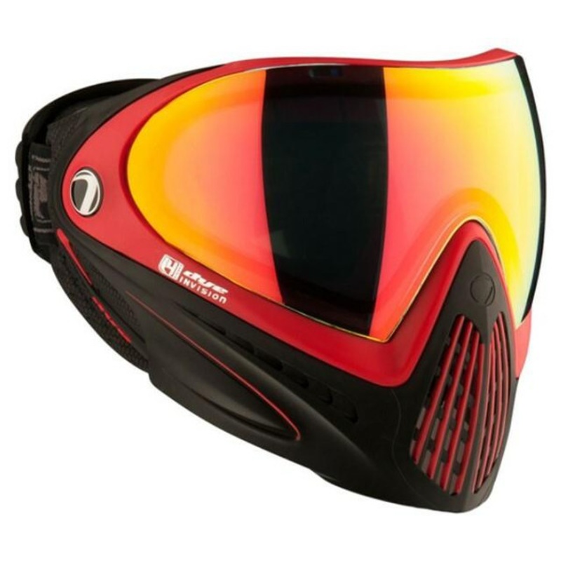 Dye i4 Pro Airsoft Full Face Mask w/ Meltdown Thermal Lens, Black/Red