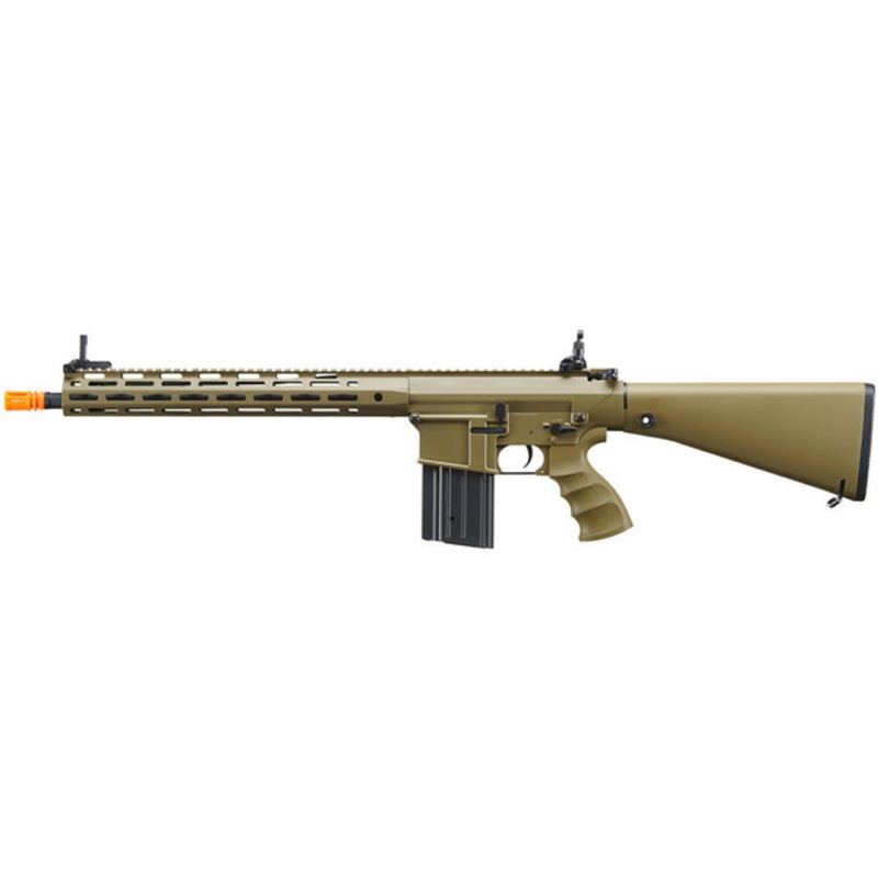 Golden Eagle SR-25K w/ URX4 M-LOK Handguard & Full Stock AEG Airsoft Rifle, Tan