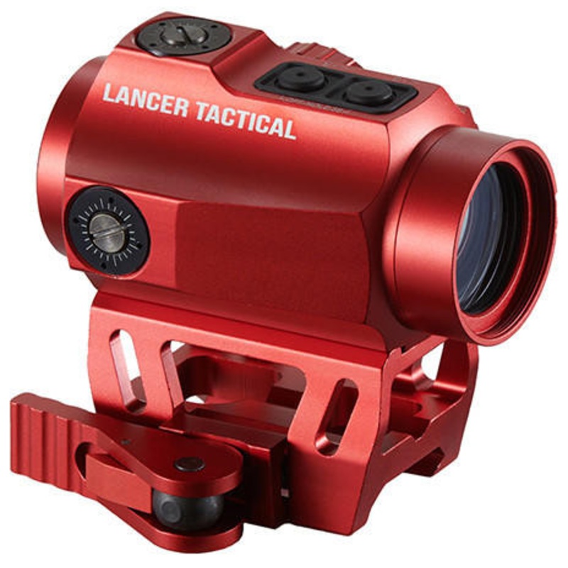 Lancer Tactical 1X25 2 MOA Red/Green Dot Sight w/ QD Riser Mount, Red