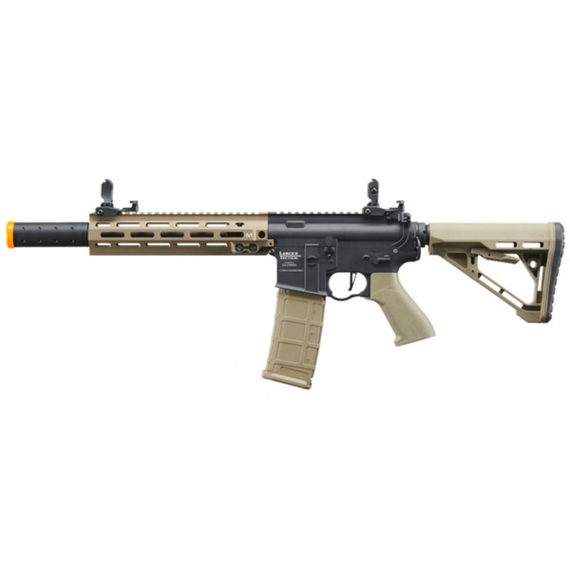 Lancer Tactical Blazer 10 M-LOK Proline Series M4 Airsoft Rifle with Delta Stock & Mock Suppressor, Two-Tone