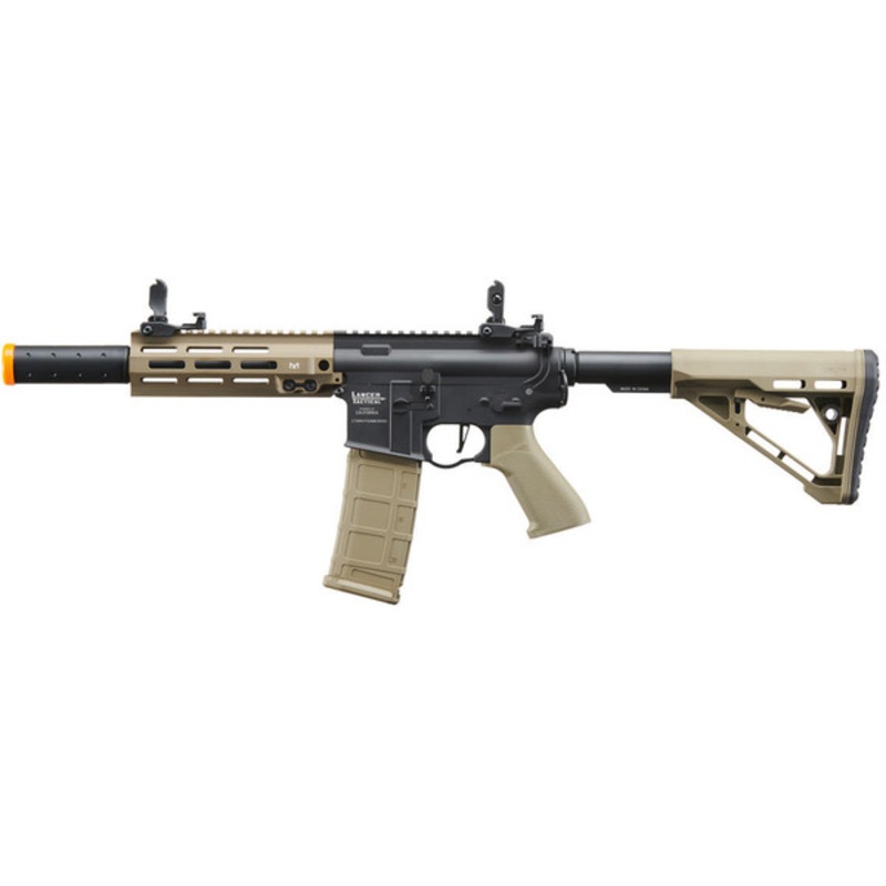 Lancer Tactical Blazer 7 M-LOK Proline Series M4 Airsoft Rifle with Delta Stock & Mock Suppressor, Two-Tone