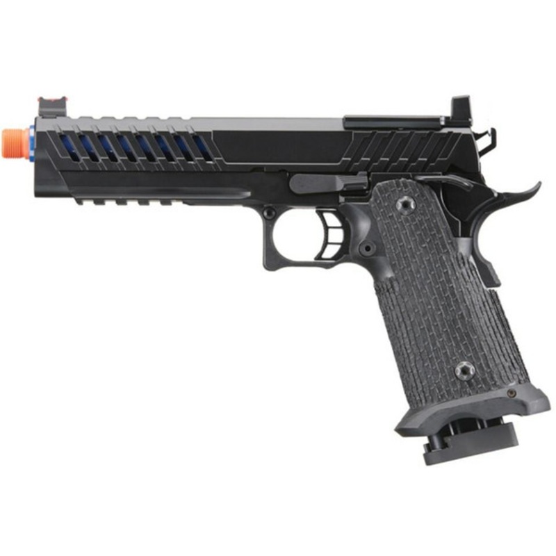 Lancer Tactical Knightshade Hi-Capa Gas Blowback Airsoft Pistol, Black/Blue