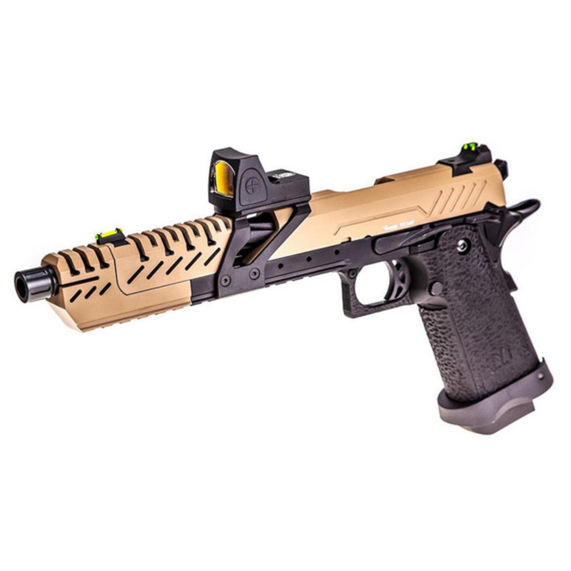 Vorsk 7in Titan Hi Capa Airsoft PIstol w/ Micro Red Dot, Tan