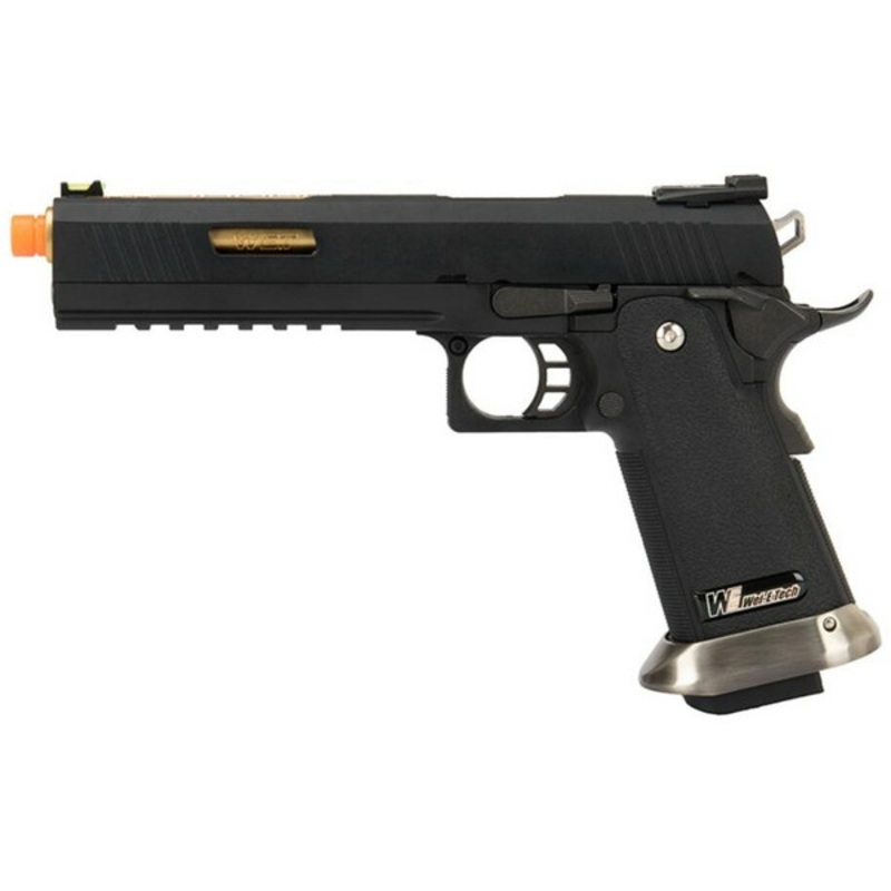 WE Tech 1911 Hi-Capa T-Rex Competition Gas Blowback Airsoft Pistol, Black/Gold