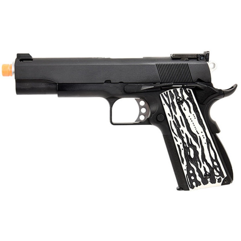 WE Tech Original 1911 Version C Full Metal GBB Airsoft Pistol w/ Imitation Ivory Grips, Black