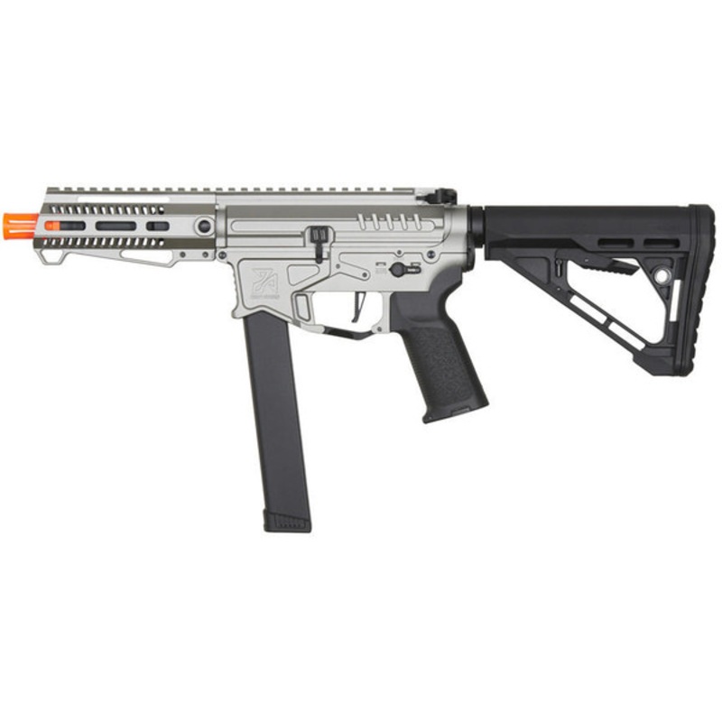 Zion Arms R&D Precision Licensed PW9 Mod 1 Airsoft Rifle with Delta Stock, Grey
