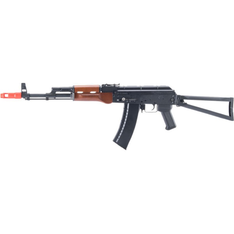 Cybergun ICS Kalashnikov Licensed AKS-74 Airsoft AEG Rifle w/ Real Wood Furniture, Black/Wood