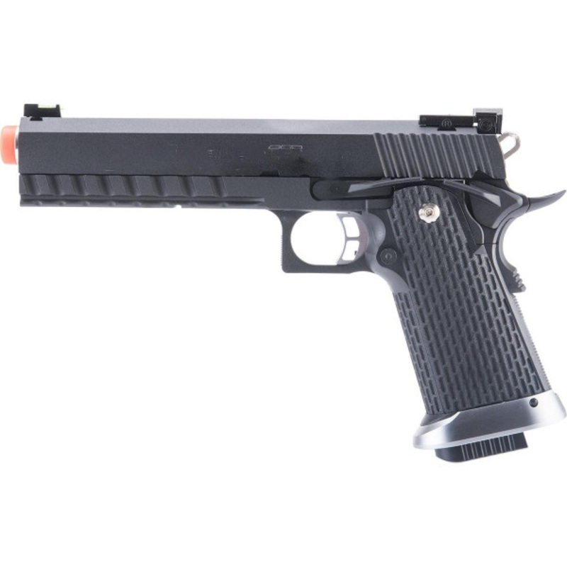 KJW Cybergun Colt Licensed 2009 Rail Concept Hi-CAPA Green Gas Blowback Airsoft Pistol, Black