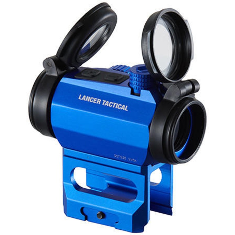 Lancer Tactical 2 MOA Micro Red Dot Sight with Riser Mount, Blue