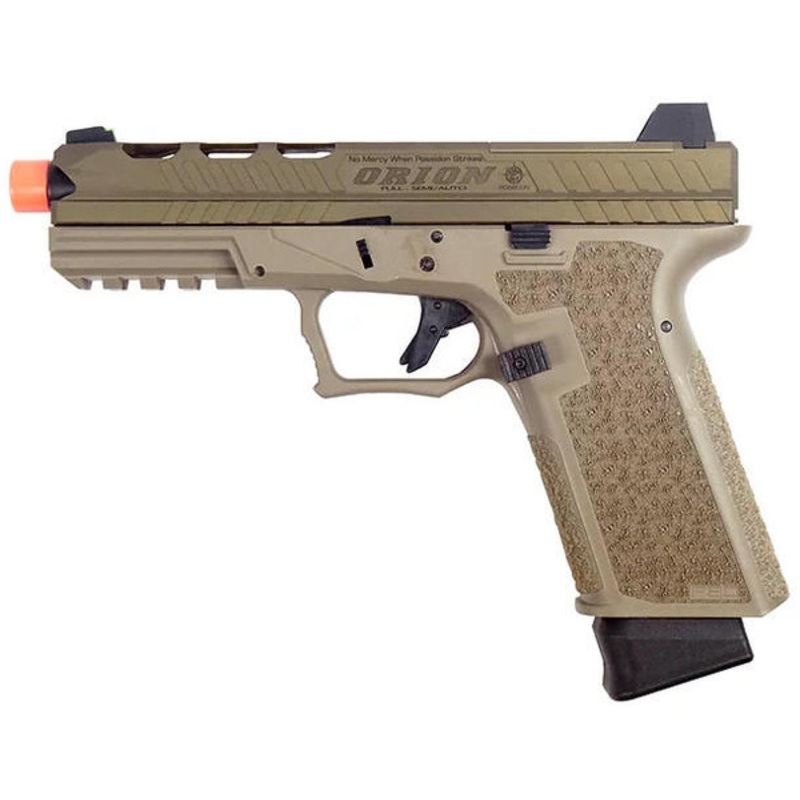 Poseidon Orion No.2 Combat Version Gas Blowback Semi & Full Auto Airsoft Pistol, Tan
