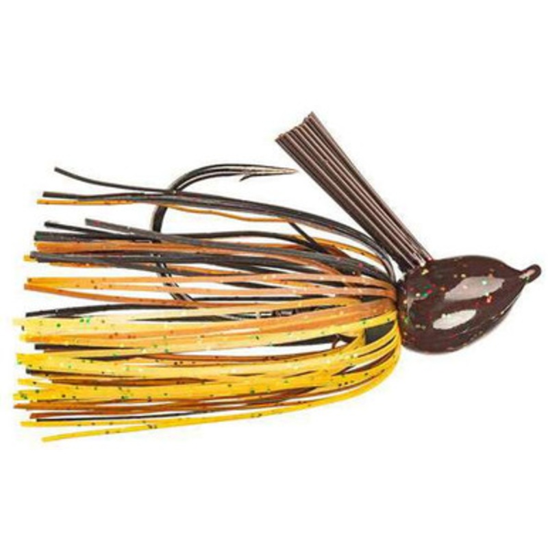 Strike King Hack Attack Fluorocarbon Flipping Jig – Black Brown Amber – 3/4oz