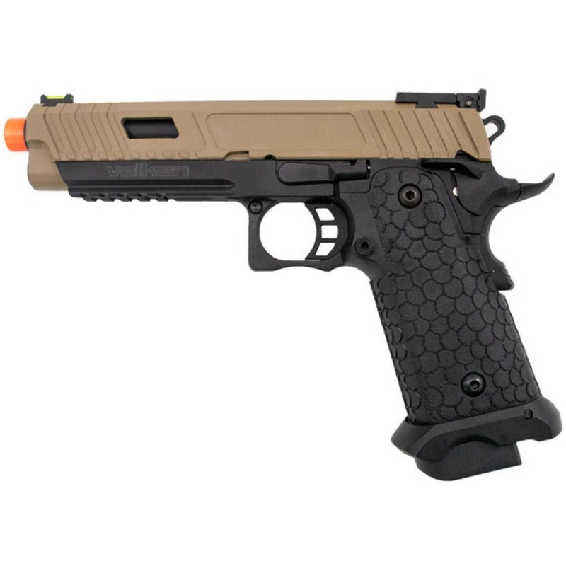 Valken BY HICAPA CO2 Blowback Airsoft Pistol, Tan/Black