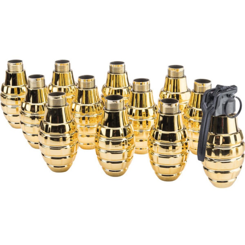 APS Thunder B Airsoft CO2 Simulation Grenade 12 Shell Set, Golden Pineapple Shell