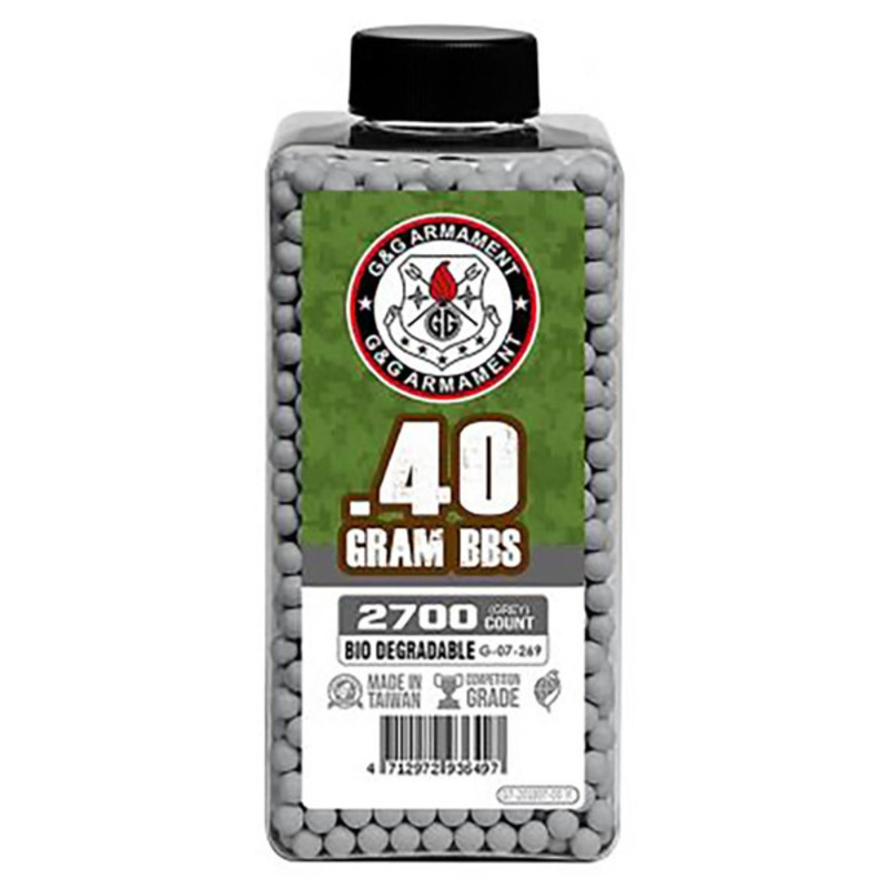 G&G Perfect BBs 0.40g 2700 ct. Bottle Biodegradable, Grey