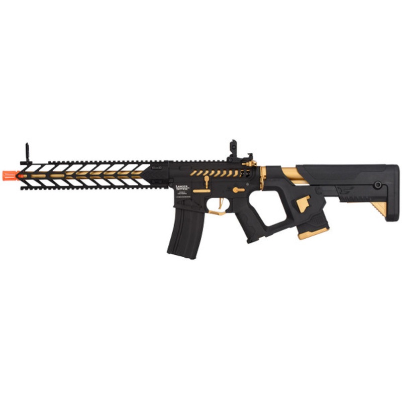 Lancer Tactical Enforcer NIGHT WING Skeleton Airsoft AEG Rifle, Black/Gold