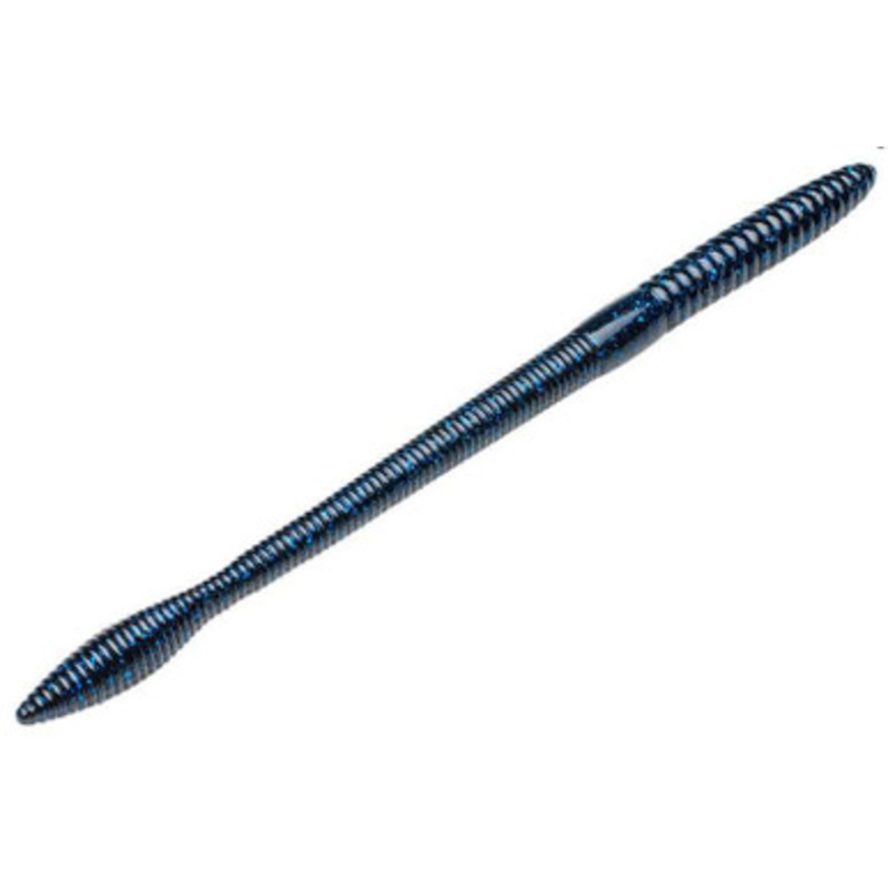 Strike King Bull Worm – 10in Black Blue Flake