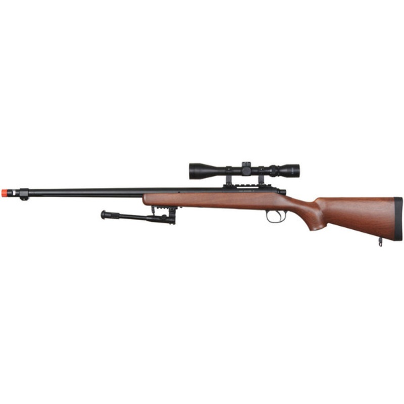 UK Arms Airsoft VSR-10 Bolt Action Sniper Rifle, Wood