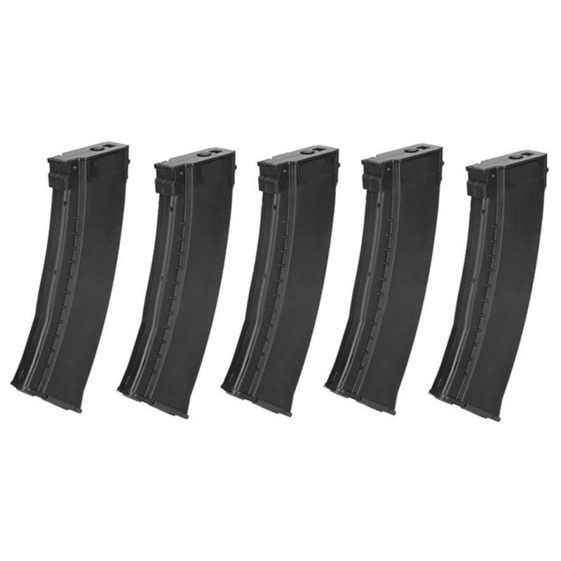E&L AK74N 120rds Mid-cap Magazine 5 Pack, Black