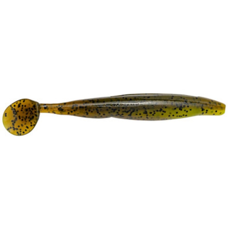 Strike King Swim’n Caffeine Shad – 4in – Green Pumpkin Chartreuse Belly