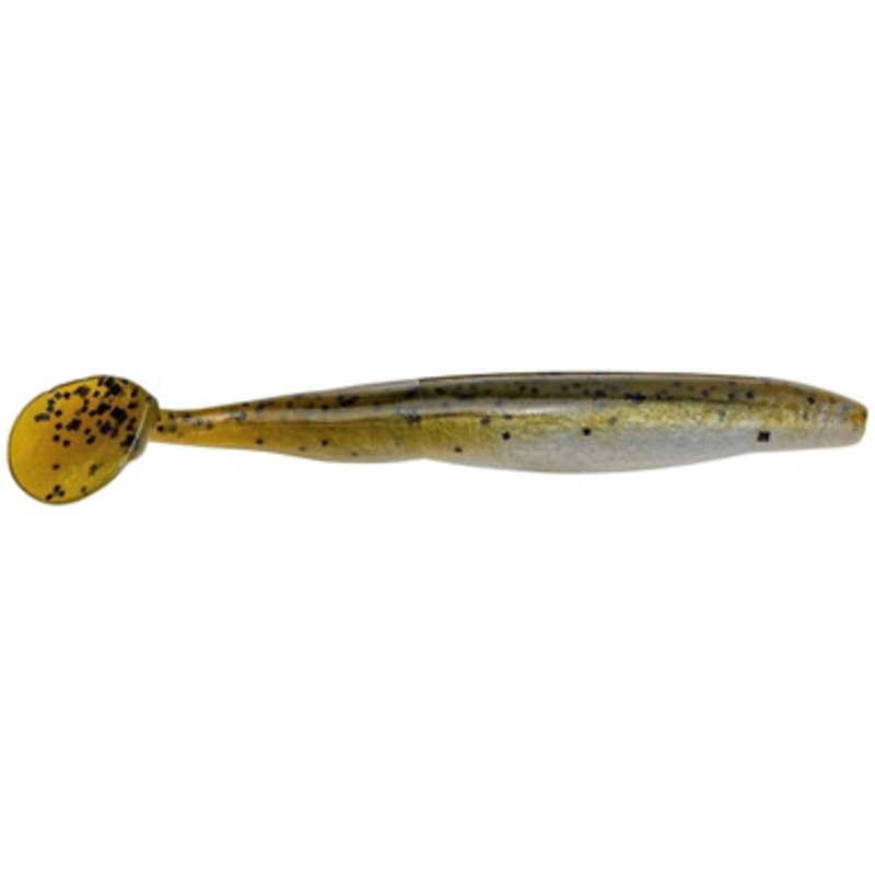 Strike King Swim’n Caffeine Shad – 4in – Green Pumpkin Pearl Belly