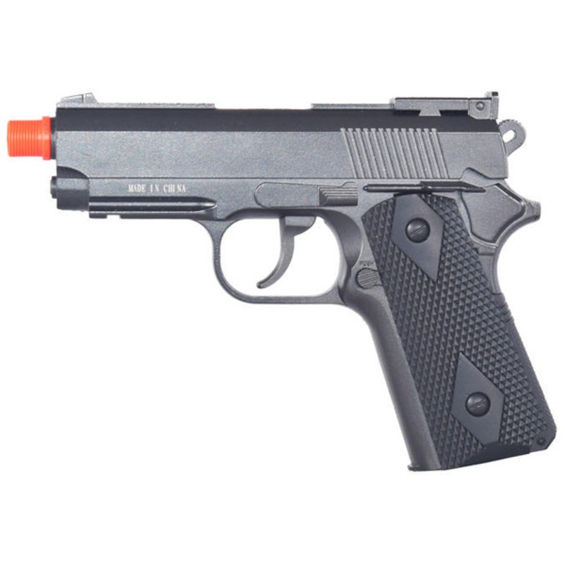Wellfire Full Metal G291 M1911 CO2 Non-Blowback Airsoft Pistol, Black