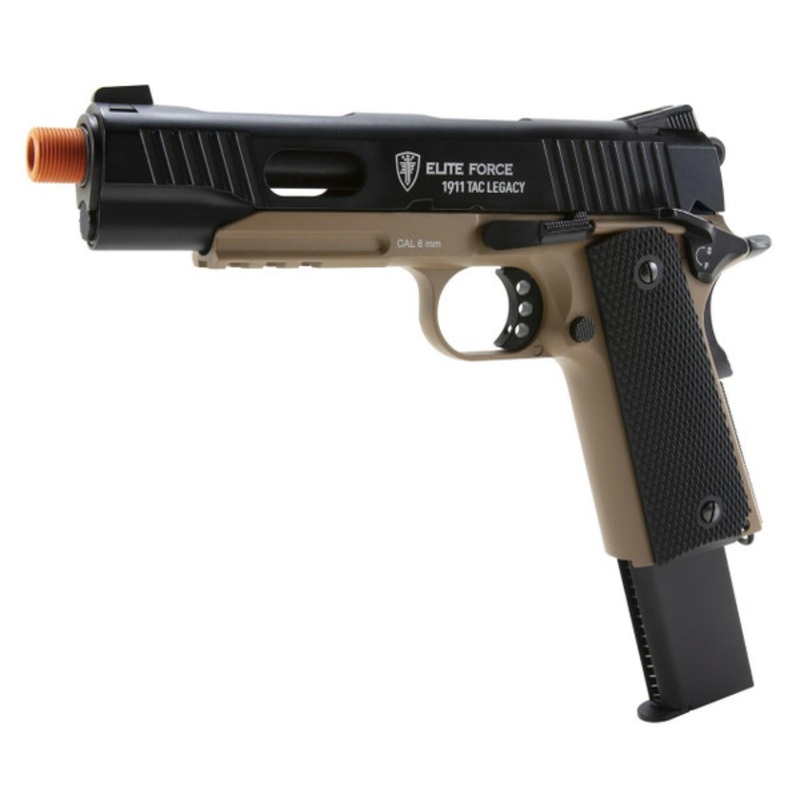 Elite Force 1911 TAC Legacy Edition CO2 Blowback Airsoft Pistol, Black/Tan
