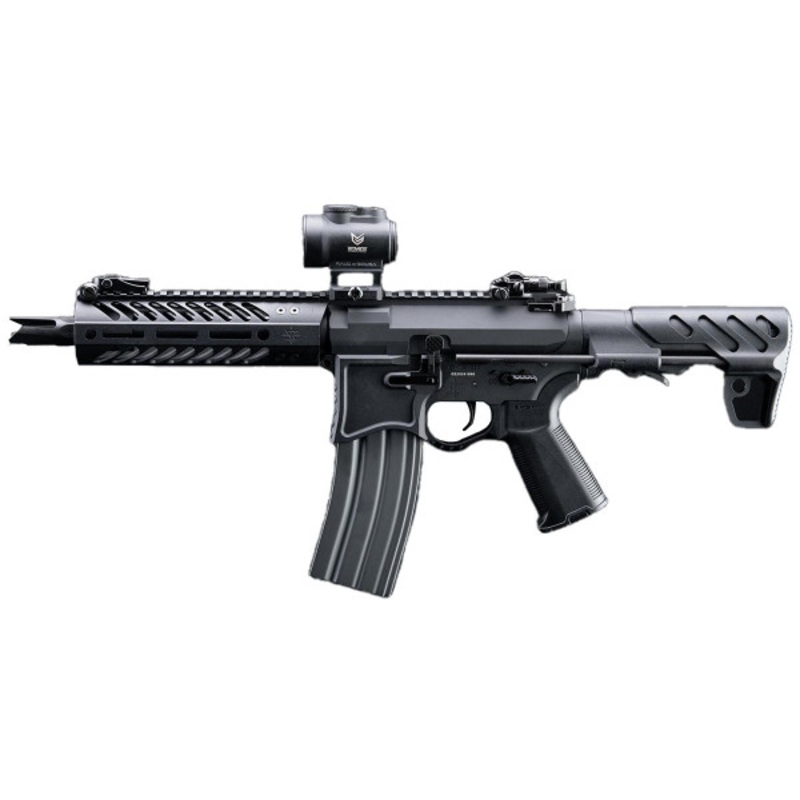 EMG Seekins Precision Licensed PDW SBR SP223 Advanced 7 M-LOK Airsoft M4 AEG Rifle, Black