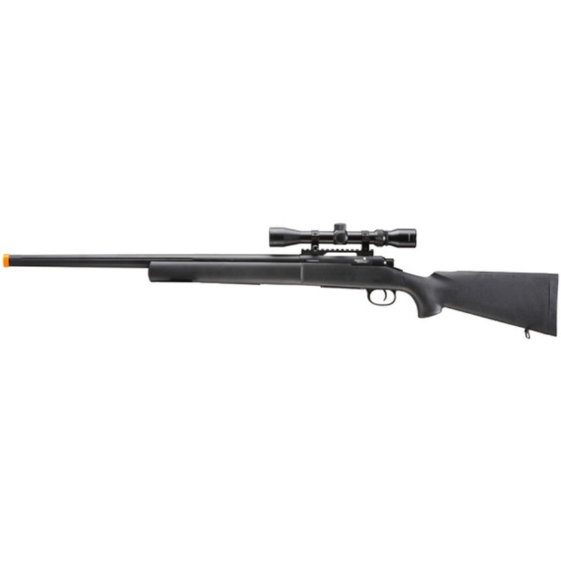 Lancer Tactical M24 Bolt Action Airsoft Sniper Rifle w/ Scope, Black