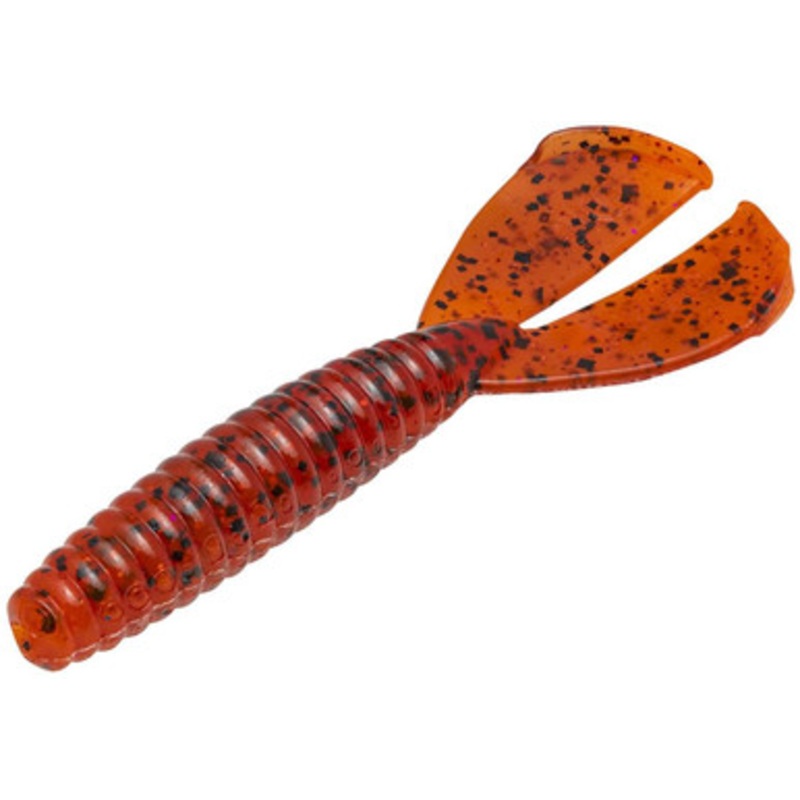 Strike King Rage Twin Tail Menace Grub – 3.5in – Fire Craw