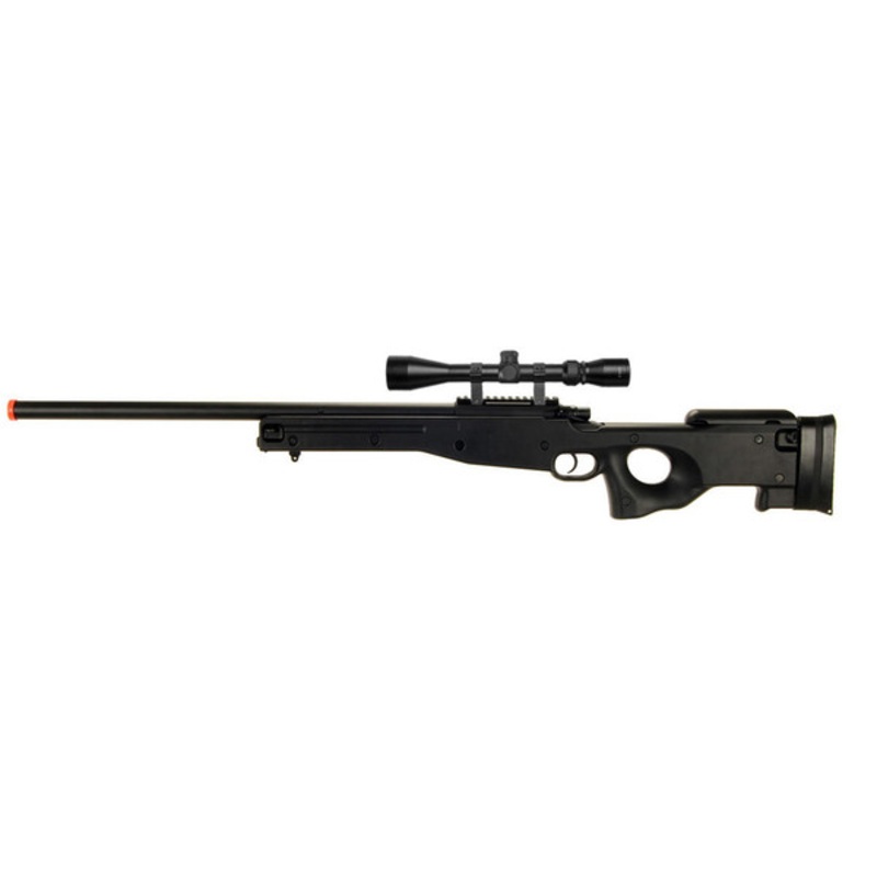 AGM L96 Bolt Action Airsoft Sniper Rifle with Scope, Black