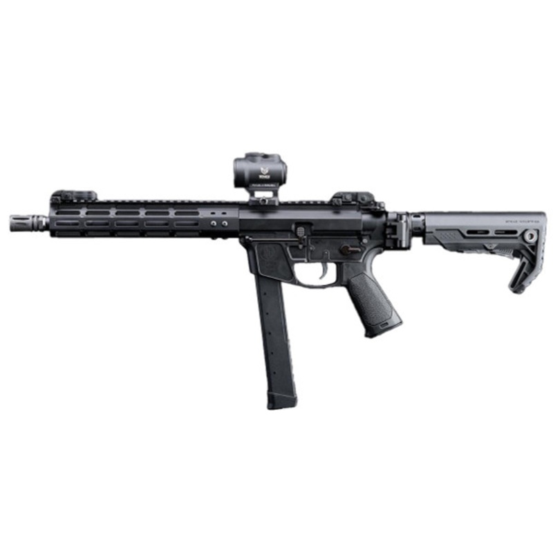 EMG Strike Industries x PWS Licensed 9mm Style Carbine 10 M-LOK Airsoft AEG Rifle w/ Folding Stock, Black