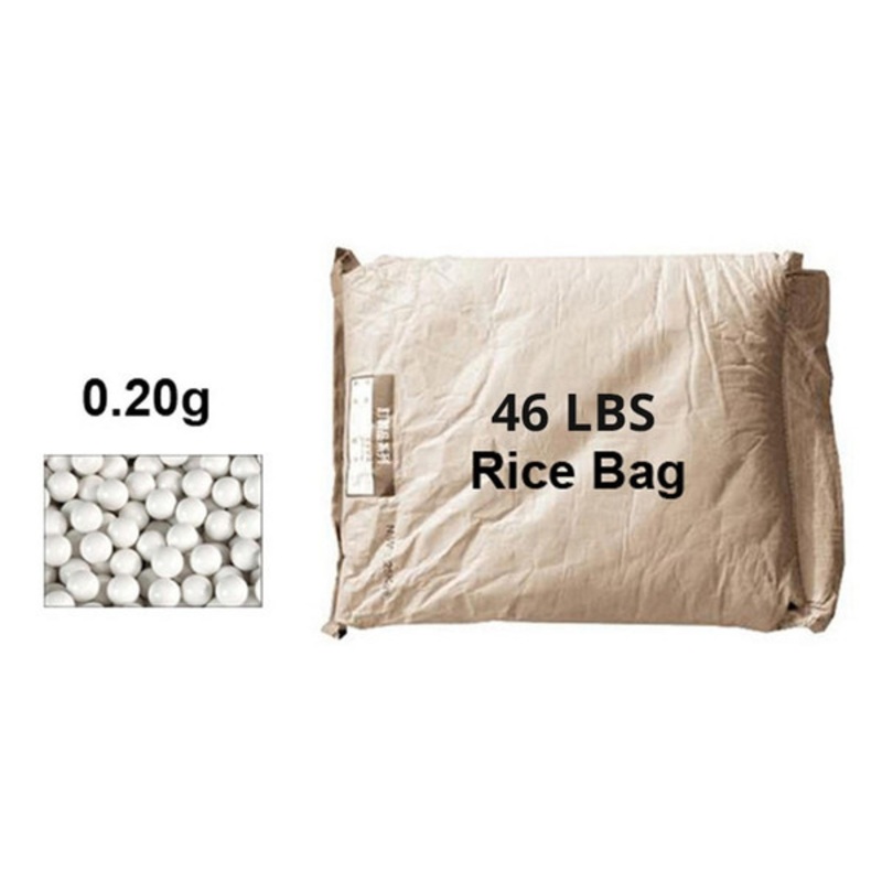 Lancer Tactical 46 lbs Rice Bag Airsoft 0.20g BBs, White